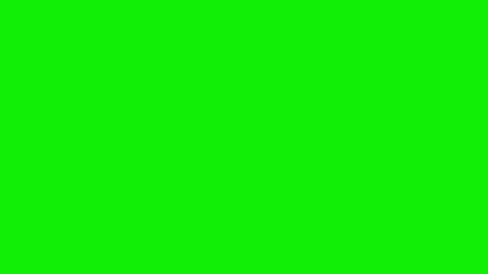 动画手绘白色射线符号。毛圈的视频。平面矢量插图隔离在绿色背景上。