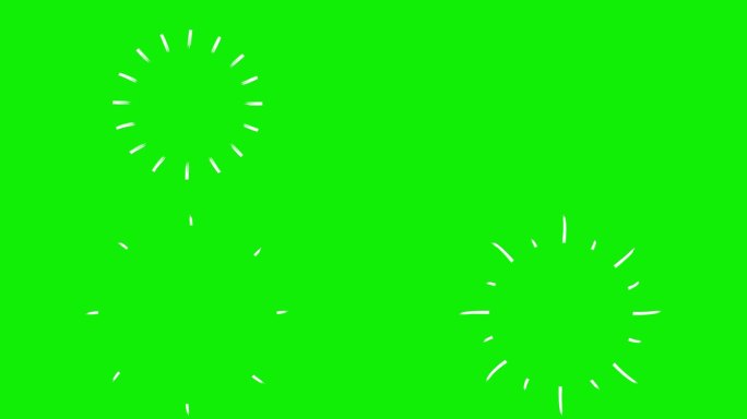 动画手绘白色射线符号。毛圈的视频。平面矢量插图隔离在绿色背景上。