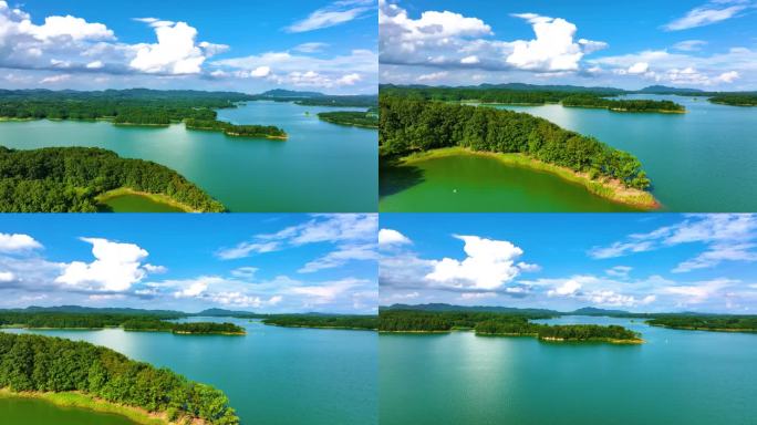 信阳南湾大坝南湾水库航拍南湾水库大景