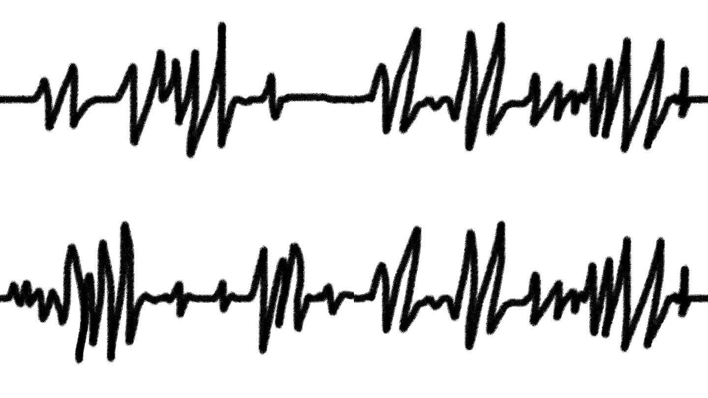 一个音频波的手绘循环动画。