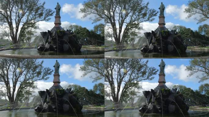 新西兰奥克兰康沃尔公园约翰·洛根·坎贝尔爵士的纪念喷泉和雕像