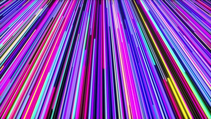 传入蓝紫罗兰抽象色霓虹线流动种族背景环。到达彩色光线明亮无缝动画背景。接近丰富多彩的创意跑线运动设计