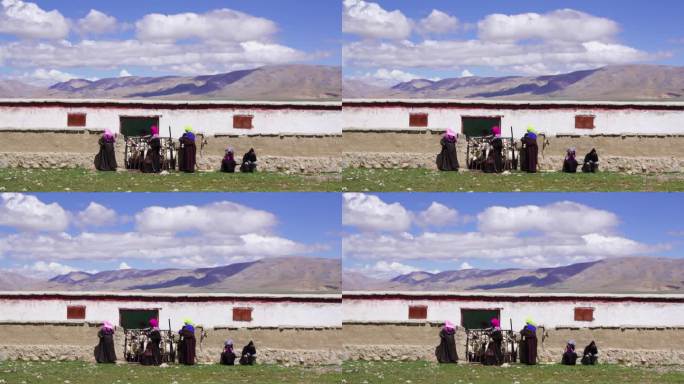 带头巾 女性 藏族女性女性戴头巾遮挡太阳