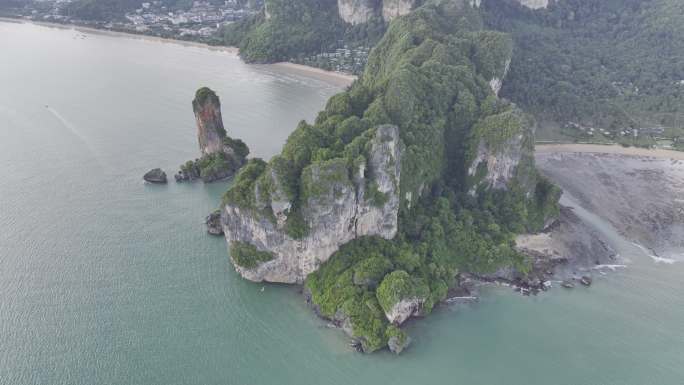 HDR泰国甲米莱雷海滩海岛航拍自然风光