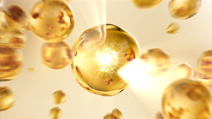 金色精华球修复皮肤细胞化妆品精华球分子