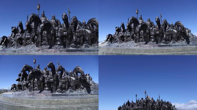 B新疆准噶尔废王城江格尔英雄雕塑2