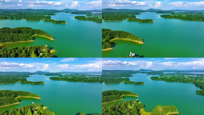 信阳南湾大坝南湾水库航拍南湾水库大景