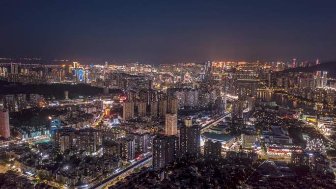 4K高清航拍珠海城市夜景