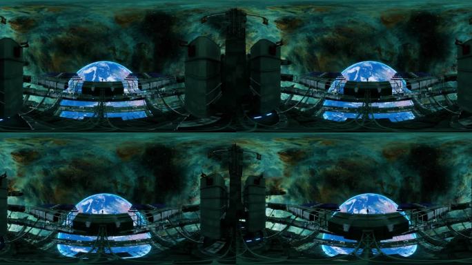 8k宇宙太空凝望地球VR全景360