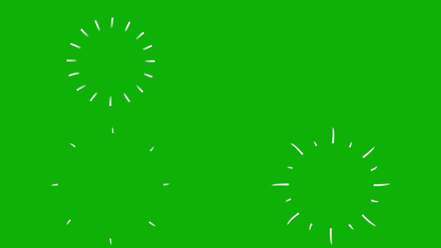 动画手绘银色射线符号。毛圈的视频。平面矢量插图隔离在绿色背景上。