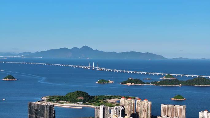 港珠澳大桥超清远眺香港