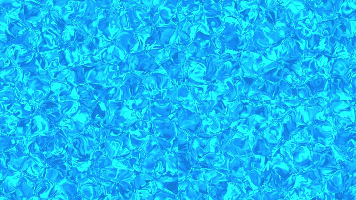 淡蓝色的冰融化成流畅的液体，循环运动的背景。