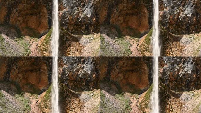 洛加尔山谷里的林卡瀑布的慢镜头