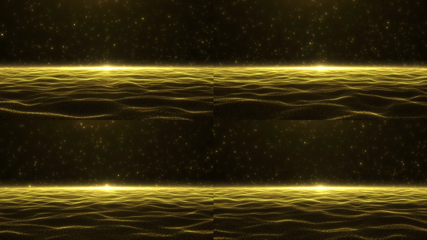 金色粒子海蒸发特效