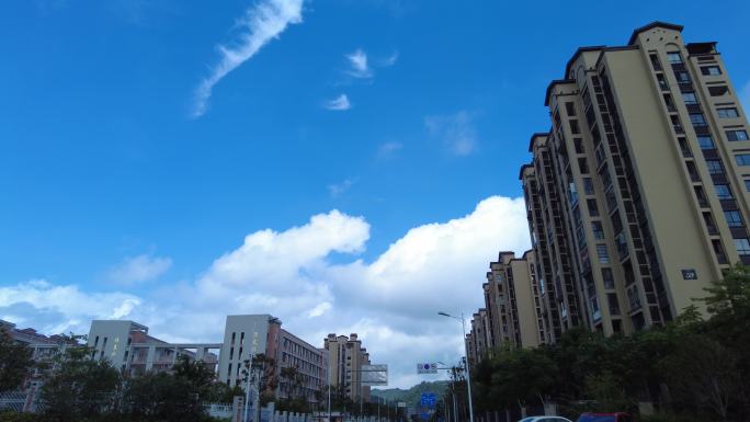 风云都市建筑天空蓝天白云延时风景