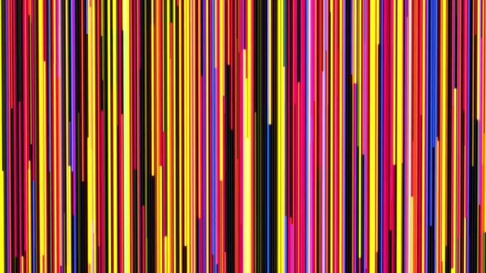 抽象cmyk颜色霓虹线流动比赛的背景循环。彩色光线无缝明亮的动画背景。多色创意跑线运动设计。