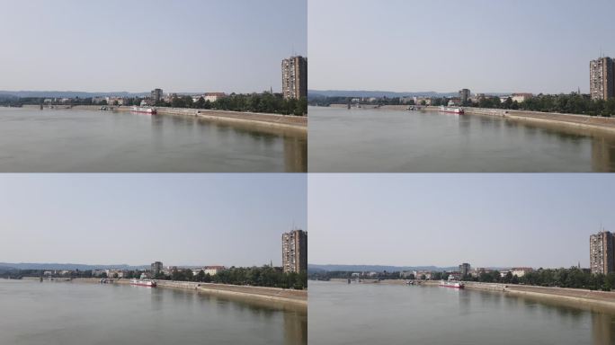 多瑙河在诺维萨德在一个阳光明媚的日子