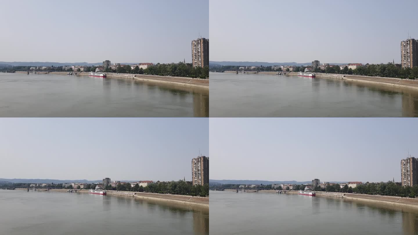 多瑙河在诺维萨德在一个阳光明媚的日子