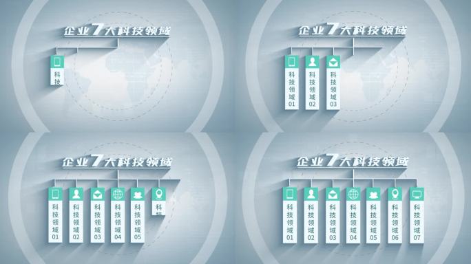 7大企业科技分类AE模板-无插件