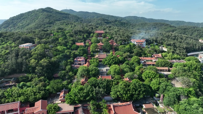 泉州南少林寺遗址航拍清源山南少林寺风景