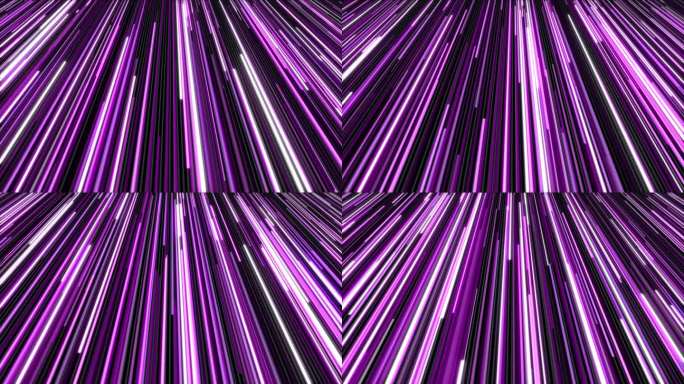 进站紫色抽象色霓虹线流动的种族背景循环。到达彩色光线明亮无缝动画背景。接近丰富多彩的创意跑线运动设计