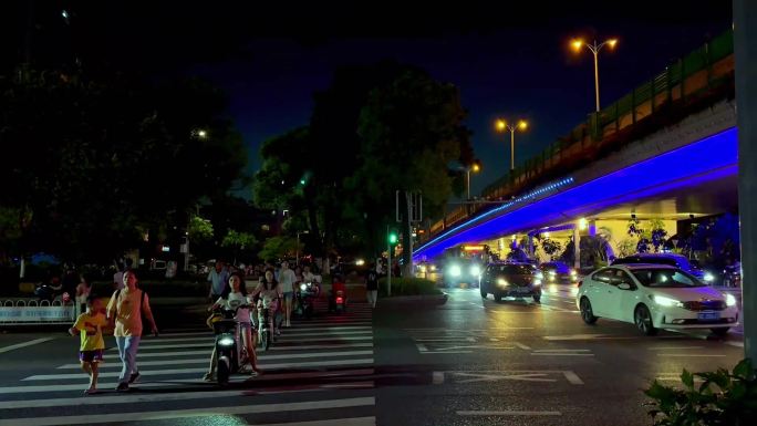 繁忙 生活 城市夜景 红绿灯  车流