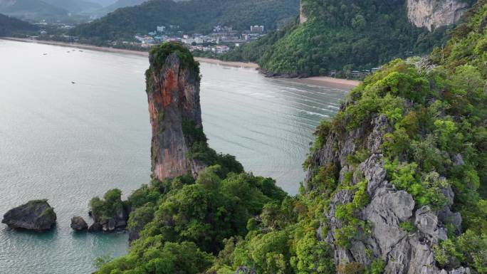 HDR泰国甲米莱雷海滩海岛航拍自然风光