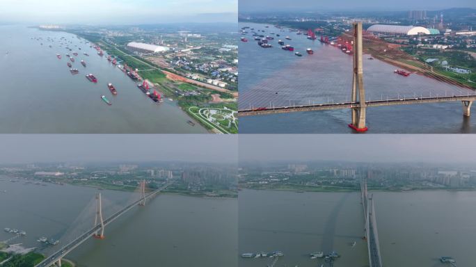 鄂黄长江大桥4K移动延时原创航拍1