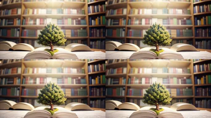 创意图书馆书本书本背景