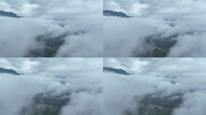 航拍庐山云雾