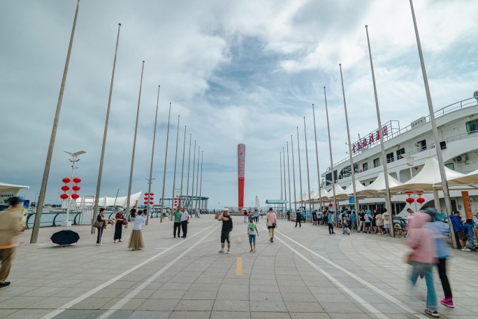 青岛奥帆中心火炬延时