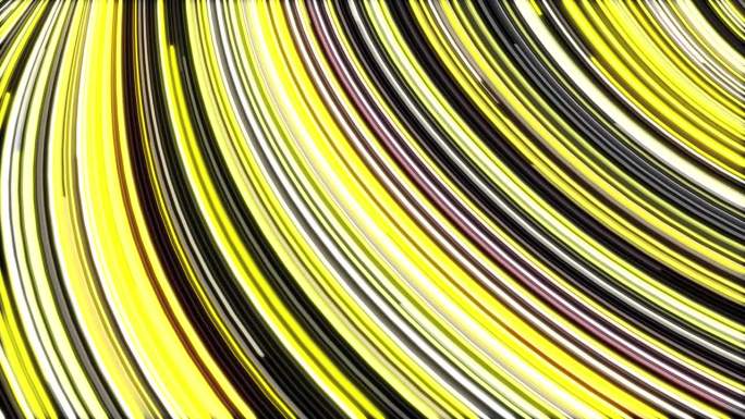 抽象的黄色霓虹线条流动的种族拱形背景环。光线弧线无缝明亮的动画背景。富有创意的跑线曲线运动设计。
