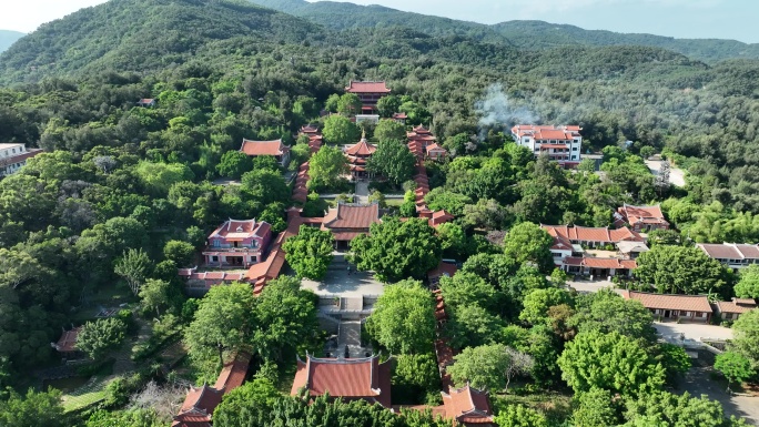 泉州南少林寺遗址航拍清源山南少林寺风景