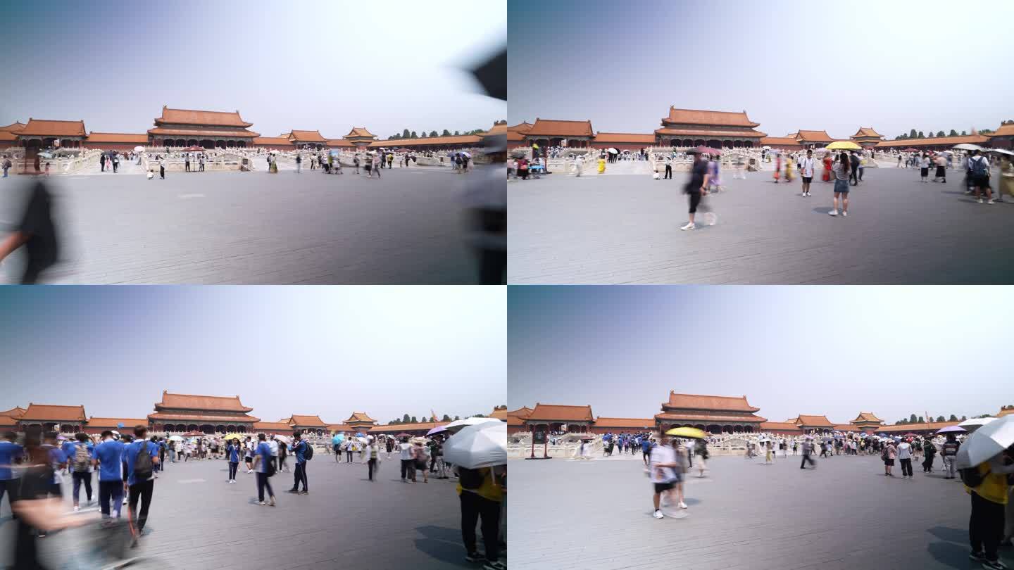 北京故宫游人如织延时摄影