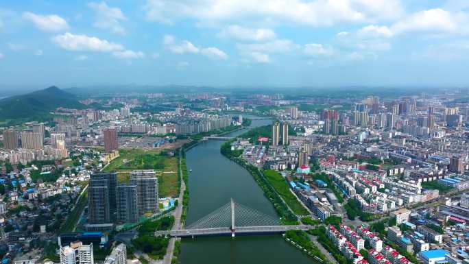 信阳浉河大景浉河拍摄最新好天气民桥航拍