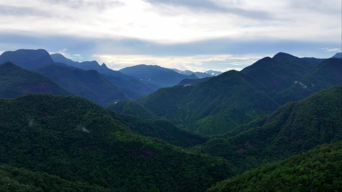 航拍福建远山山脉