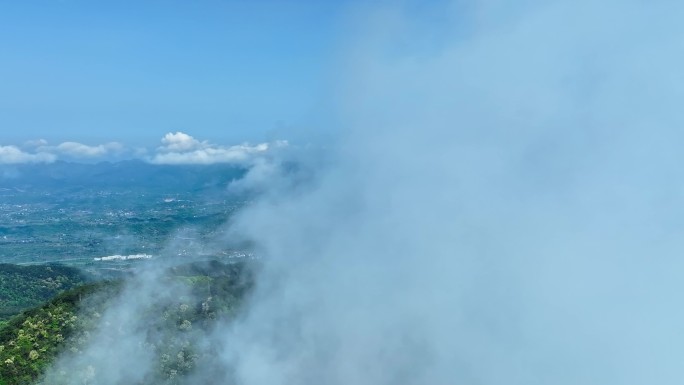 重庆北碚缙云塔日出云海航拍空镜