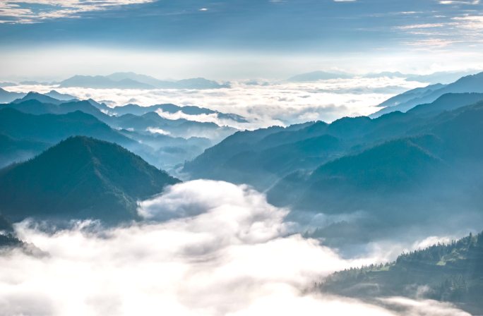 4K 唯美山川意境连绵山脉云海风光