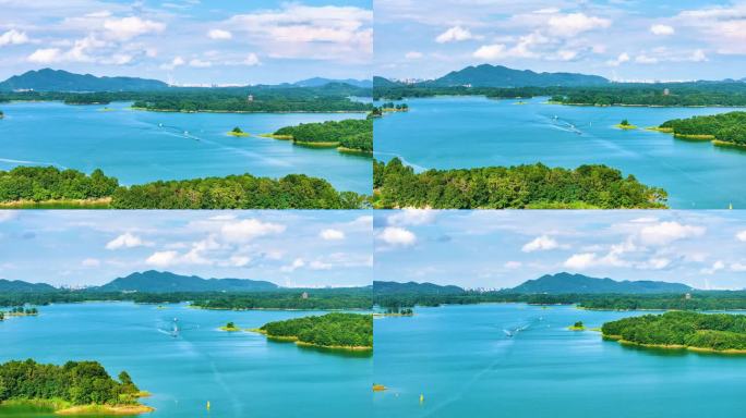 信阳南湾大坝南湾水库航拍南湾水库大景