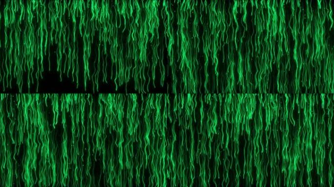宽屏绿色线条瀑布-2