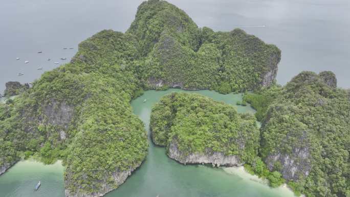 4K HDR泰国甲米洪岛海滨自然风光航拍