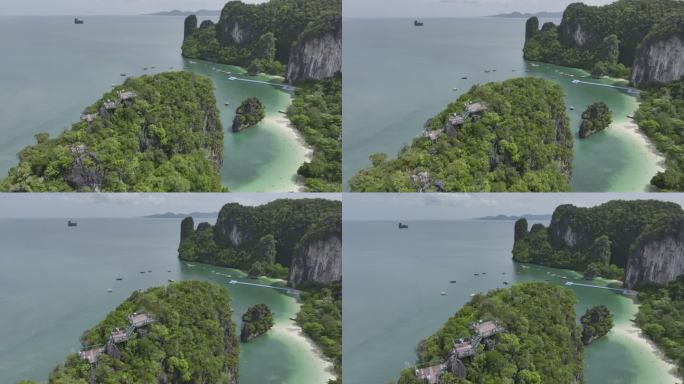 4K HDR泰国甲米洪岛海滨自然风光航拍