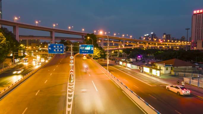 重庆菜园坝立交夜景延时