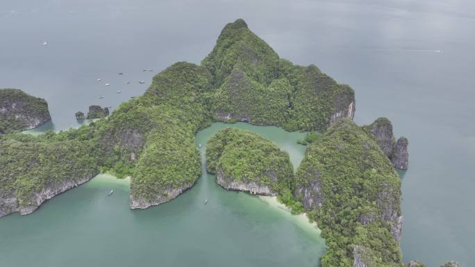 4K HDR泰国甲米洪岛海滨自然风光航拍