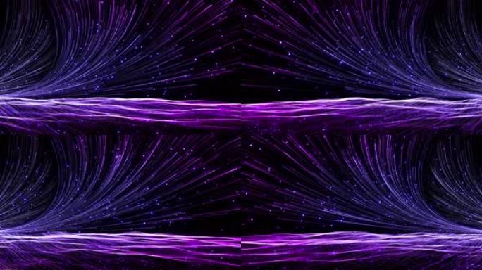 4K 蓝紫粒子波浪