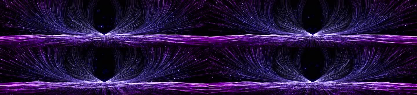 4K 蓝紫粒子波浪