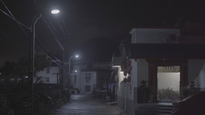 农村夜晚 乡村院子