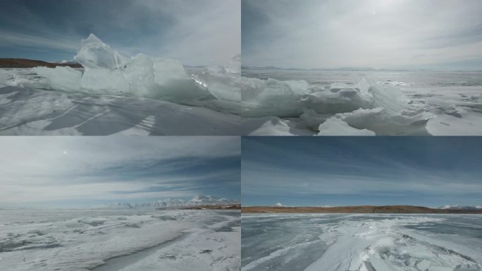 C玛旁雍错冰湖全景4K实拍视频
