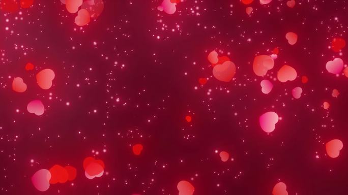 红色循环粒子爱心
