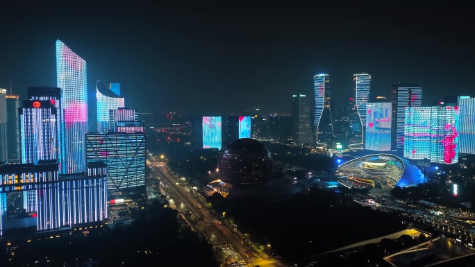 【7分钟】杭州钱江新城夜景 钱江三桥夜景